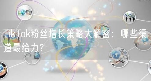 TikTok粉丝增长策略大解密：哪些渠道最给力？
