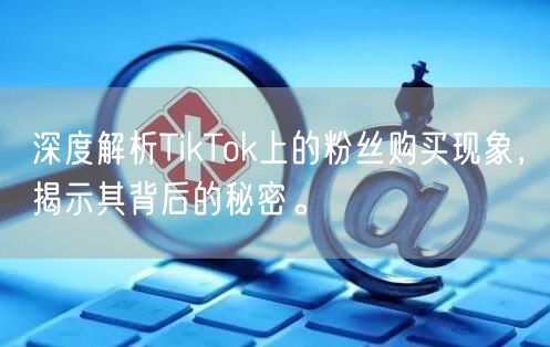 深度解析TikTok上的粉丝购买现象，揭示其背后的秘密。
