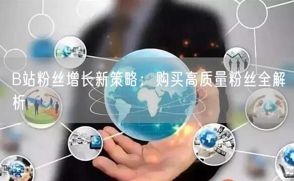 B站粉丝增长新策略：购买高质量粉丝全解析