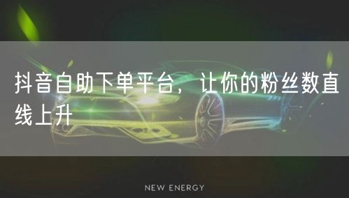 抖音自助下单平台，让你的粉丝数直线上升