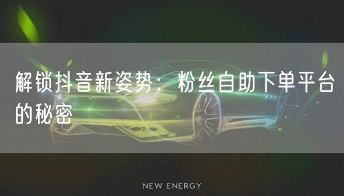 解锁抖音新姿势：粉丝自助下单平台的秘密