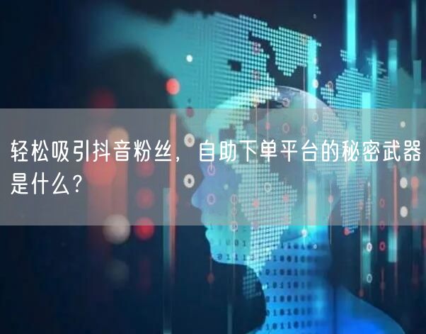 轻松吸引抖音粉丝，自助下单平台的秘密武器是什么？