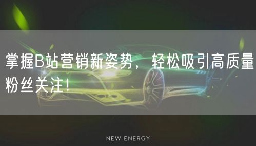 掌握B站营销新姿势，轻松吸引高质量粉丝关注！