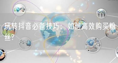 玩转抖音必备技巧：如何高效购买粉丝?