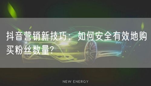 抖音营销新技巧：如何安全有效地购买粉丝数量?