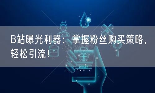 B站曝光利器：掌握粉丝购买策略，轻松引流！