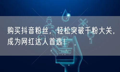 购买抖音粉丝，轻松突破千粉大关，成为网红达人首选！