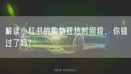 解读小红书的购物狂热时间段，你错过了吗?