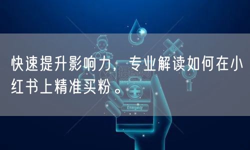 快速提升影响力，专业解读如何在小红书上精准买粉。