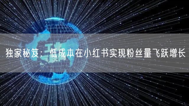 独家秘笈：低成本在小红书实现粉丝量飞跃增长