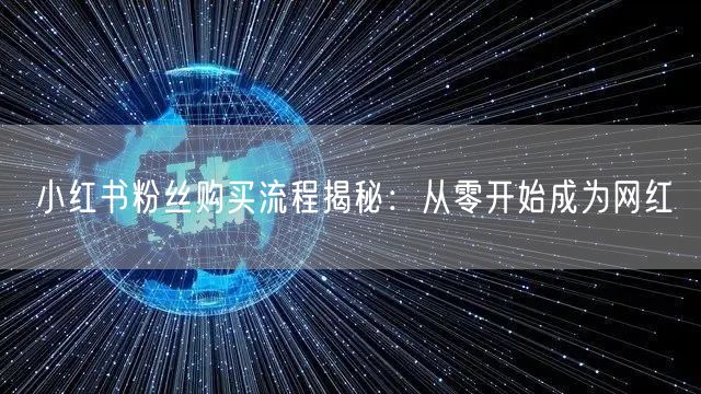 小红书粉丝购买流程揭秘：从零开始成为网红