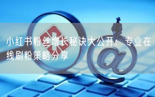 小红书粉丝增长秘诀大公开：专业在线刷粉策略分享