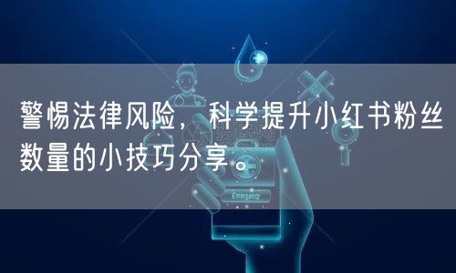 警惕法律风险，科学提升小红书粉丝数量的小技巧分享。