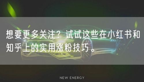 想要更多关注？试试这些在小红书和知乎上的实用涨粉技巧。