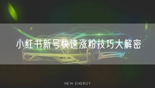 小红书新号快速涨粉技巧大解密