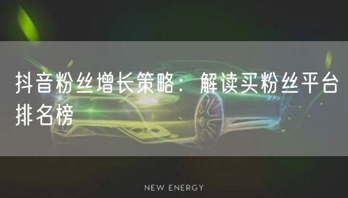 抖音粉丝增长策略：解读买粉丝平台排名榜