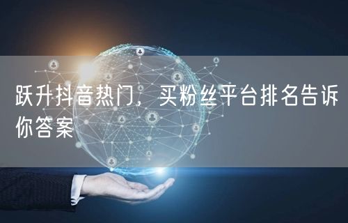 跃升抖音热门，买粉丝平台排名告诉你答案